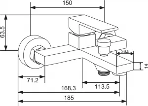 MEXEN/S - Uno R45 vaňové batérie s príslušenstvom, chróm 7143R45-00