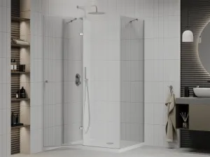 MEXEN/S - Roma sprchovací kút 120x70, kyvné, číre sklo, chróm + vanička 854-120-070-01-00-4010