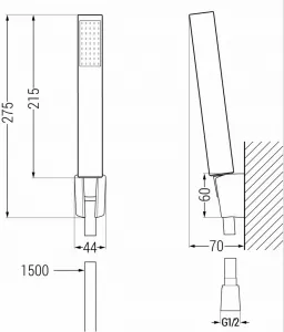 MEXEN/S - Libra R77 vaňová batéria s príslušenstvom, čierna 74513R77-70