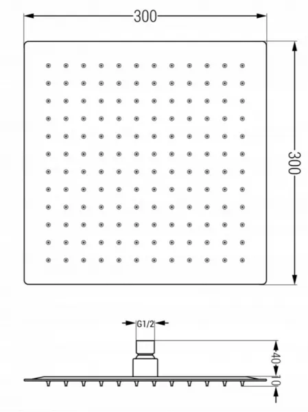 MEXEN/S - Cube DR02 podomietkový vaňový SET s vytokovou hubicou + slim sprcha 30, chróm 77503DR0230-00