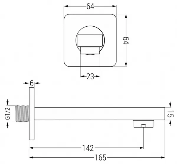 MEXEN/S - Cube DR02 podomietkový vaňový SET s vytokovou hubicou + slim sprcha 30, chróm 77503DR0230-00