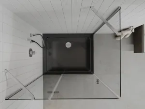 MEXEN/S - Roma sprchovací kút 100x80, transparent, chróm + čierna vanička so sifónom 854-100-080-01-00-4070