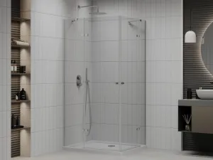 MEXEN/S - Roma Duo sprchovací kút 80x70, transparent, chróm + vanička so sifónom 854-080-070-01-02-4010