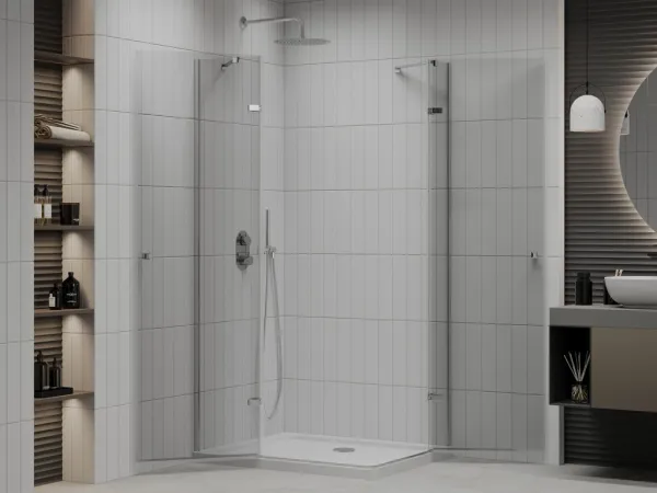MEXEN/S - Roma Duo sprchovací kút 80x70, transparent, chróm + vanička so sifónom 854-080-070-01-02-4010