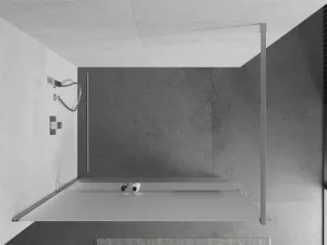 MEXEN/S - KIOTO Sprchová zástena WALK-IN s poličkou a držiakom uterákov 100 x 200, matné sklo 8 mm, chróm 800-100-121-01-30