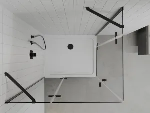 MEXEN/S - Roma Duo sprchovací kút 100x90, transparent, čierna + vanička so sifónom 854-100-090-70-02-4010B