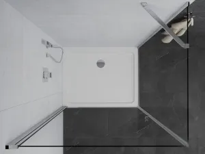 MEXEN/S - Pretória sprchovací kút 80x110, transparent, chróm + sprchová vanička vrátane sifónu 852-080-110-01-00-4010