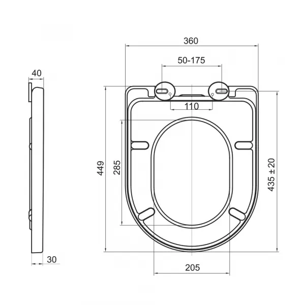 Mereo WC závesné kapotované, RIMLESS, 490x370x360, keramické, vr. sedátka CSS126 VSD82S2