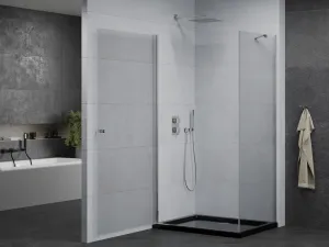 MEXEN/S - Pretória sprchovací kút 100x80, transparent, chróm + sprchová vanička vrátane sifónu 852-100-080-01-00-4070