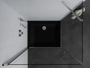 MEXEN/S - Pretória sprchovací kút 100x80, transparent, chróm + sprchová vanička vrátane sifónu 852-100-080-01-00-4070