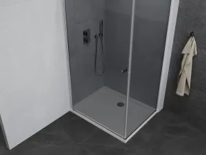 MEXEN/S - Pretória sprchovací kút 80x70, grafit, chróm + sprchová vanička vrátane sifónu 852-080-070-01-40-4010