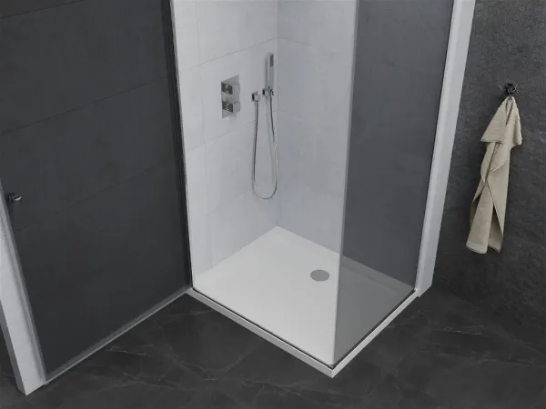 MEXEN/S - Pretória sprchovací kút 70x80, grafit, chróm + sprchová vanička vrátane sifónu 852-070-080-01-40-4010