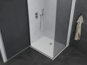 MEXEN/S - Pretória sprchovací kút 70x80, grafit, chróm + sprchová vanička vrátane sifónu 852-070-080-01-40-4010