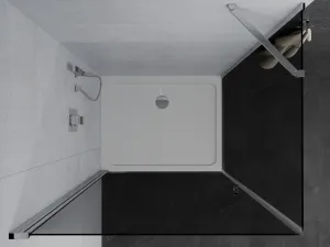 MEXEN/S - Pretória sprchovací kút 80x70, grafit, chróm + sprchová vanička vrátane sifónu 852-080-070-01-40-4010