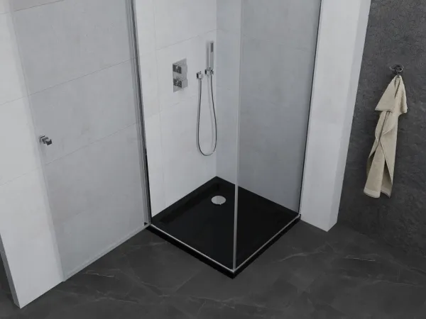 MEXEN/S - Pretória sprchovací kút 80x80, transparent, chróm + sprchová vanička vrátane sifónu 852-080-080-01-00-4070