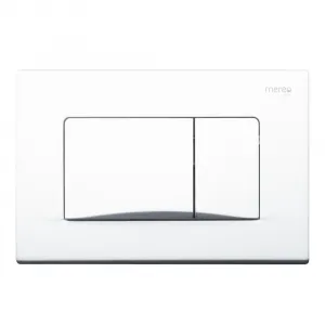 Mereo WC set - Rimless WC hranaté, modul na zamurovanie, biele hranaté tlačidlo MM01SETRB