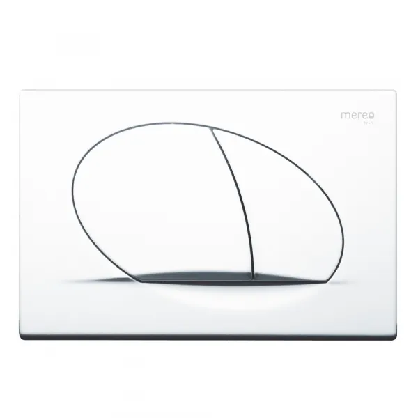 Mereo WC set - Rimless WC, modul na zamurovanie, biele oválne tlačidlo MM01SETR