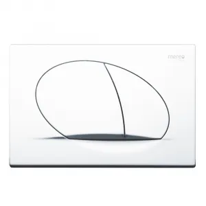 Mereo WC set - Rimless WC, modul na zamurovanie, biele oválne tlačidlo MM01SETR