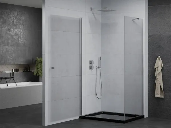 MEXEN/S - Pretória sprchovací kút 90x70, transparent, chróm + sprchová vanička vrátane sifónu 852-090-070-01-00-4070