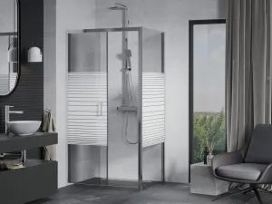 MEXEN/S - Apia sprchovací kút obdĺžnik 135x90, pruhy, chróm 840-135-090-01-20