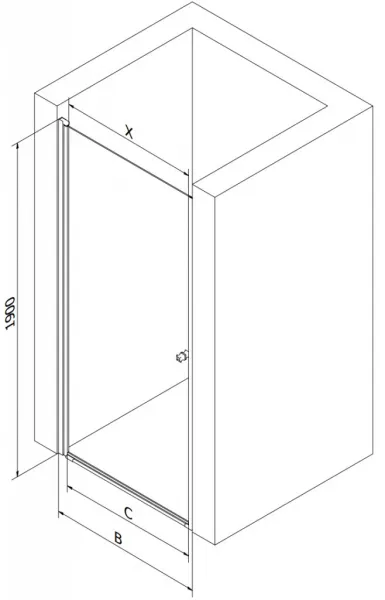 MEXEN - Pretoria Sprchové dvere Swing 100, transparent, chróm sa stenovým profilom 852-100-000-01-00
