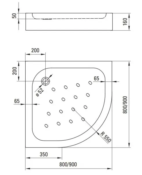 Deante Standard New 90 x 90 cm KTA 053B