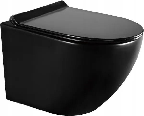 PRIM předstěnový instalační systém s chromovým tlačítkem 20/0041 + WC MEXEN LENA ČERNÁ Rimless + SEDADLO PRIM_20/0026 41 ME01