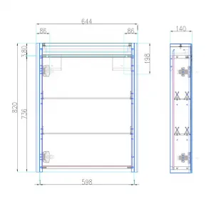 Mereo Siena, kúpeľňová galérka 64 cm, zrkadlová skrinka, antracit mat CN435GA
