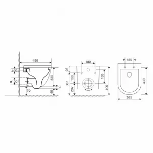 Mereo WC závesné kapotované, RIMLESS, 490x370x360, keramické, vr. sedátka CSS123 VSD82S