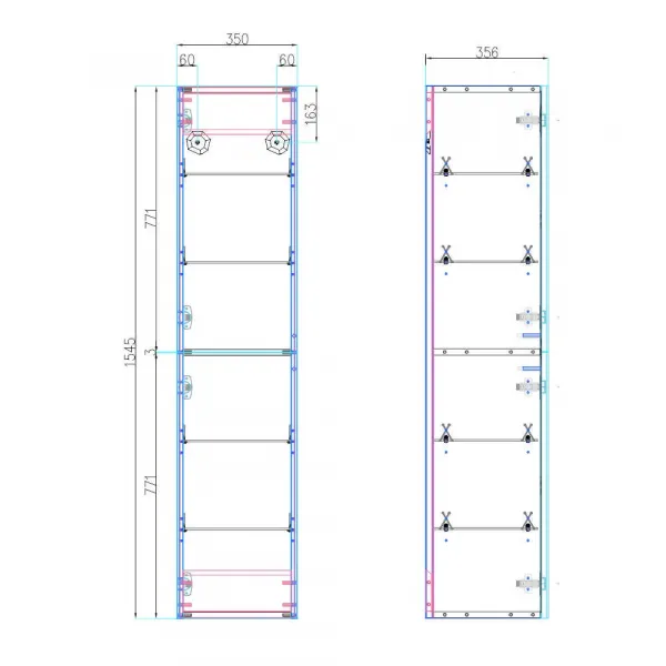 Mereo Siena, kúpeľňová skrinka 155 cm vysoká, L/P, čierna mat CN444LP