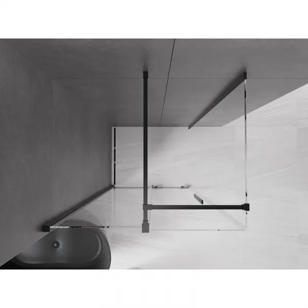 MEXEN/S - Velár sprchovací kút 100 x 70, transparent, čierna 871-100-070-01-70