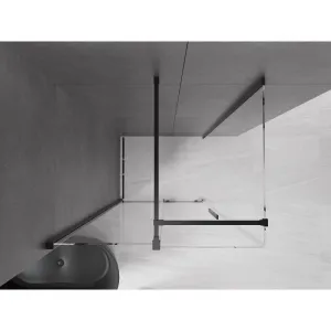 MEXEN/S - Velár sprchovací kút 100 x 70, transparent, čierna 871-100-070-01-70