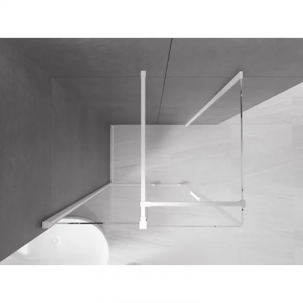 MEXEN/S - Velár sprchovací kút 100 x 85, transparent, biela 871-100-085-01-20