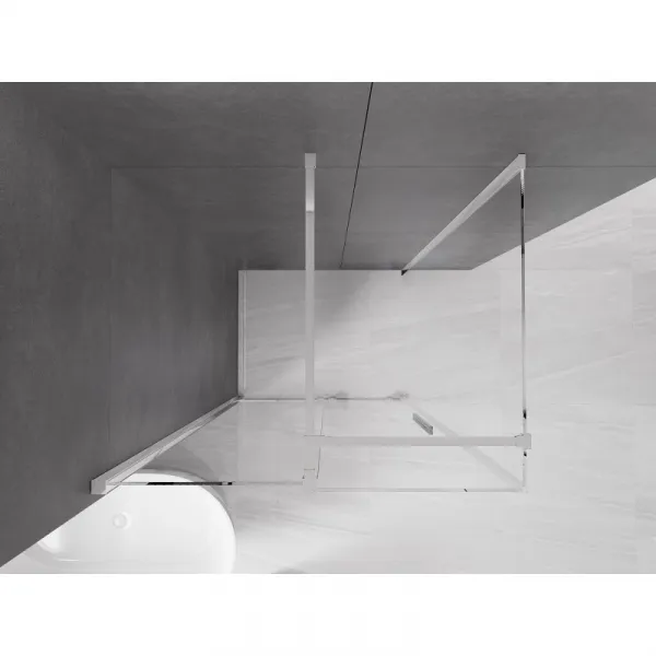 MEXEN/S - Velár sprchovací kút 150 x 100, transparent, chróm 871-150-100-01-01