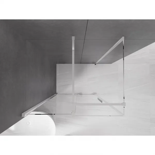 MEXEN/S - Velár sprchovací kút 130 x 80, transparent, chróm 871-130-080-01-01