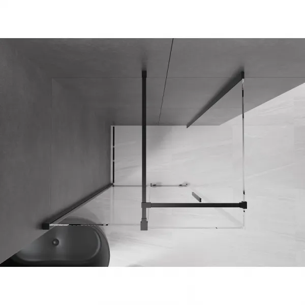 MEXEN/S - Velár sprchovací kút 100 x 80, transparent, čierna 871-100-080-01-70