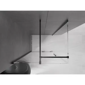 MEXEN/S - Velár sprchovací kút 100 x 80, transparent, čierna 871-100-080-01-70