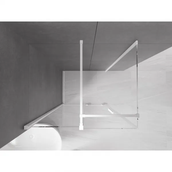 MEXEN/S - Velár sprchovací kút 100 x 80, transparent, biela 871-100-080-01-20
