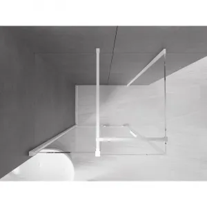 MEXEN/S - Velár sprchovací kút 100 x 80, transparent, biela 871-100-080-01-20