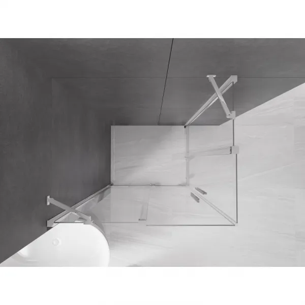 MEXEN/S - Velar Duo štvorcový sprchovací kút 90 x 80, transparent, chróm 871-090-080-02-01