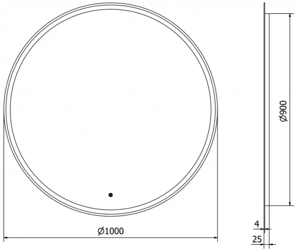 MEXEN - Gobi zrkadlo s osvetlením 100, LED 6000K, 9801-100-100-611-00