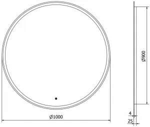 MEXEN - Gobi zrkadlo s osvetlením 100, LED 6000K, 9801-100-100-611-00