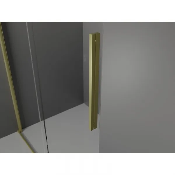 MEXEN/S - Velár sprchovací kút 90 x 80, transparent, zlatá kartáčovaná 871-090-080-01-55