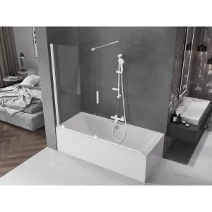 MEXEN/S - Velar Dvojkrídlová posuvná vaňová zástena 170 x 150, transparent, biela 896-170-000-01-20