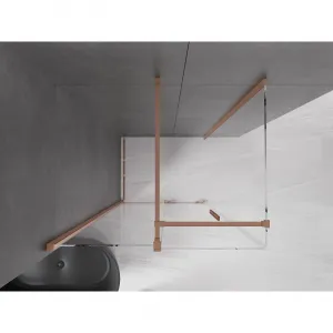 MEXEN/S - Velár sprchovací kút 100 x 80, transparent, kartáčovaná meď 871-100-080-01-65