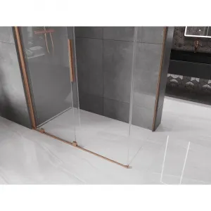 MEXEN/S - Velár sprchovací kút 150 x 80, transparent, kartáčovaná meď 871-150-080-01-65