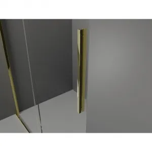 MEXEN/S - Velár sprchovací kút, posuvné dvere 100 x 85, grafit, zlato 871-100-085-41-50