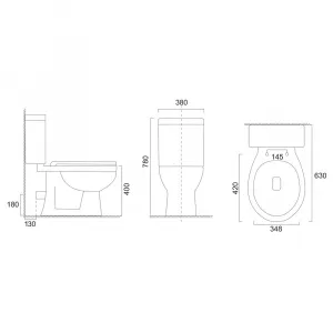 Mereo WC kombi, RIMLESS, zadný odpad s armatúrou VSD99
