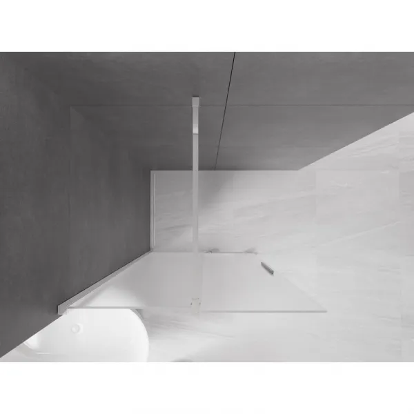 MEXEN/S - Velar Sprchová zástena posuvná Walk-in 100 x 200, dekor 8 mm, chróm 871-100-000-33-01