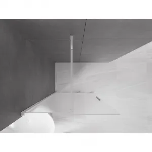 MEXEN/S - Velar Sprchová zástena posuvná Walk-in 100 x 200, dekor 8 mm, chróm 871-100-000-33-01